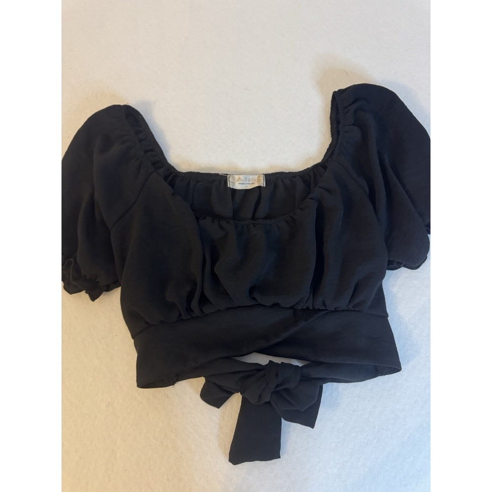 Alter'd State black crop with waist tie/ Size Medium